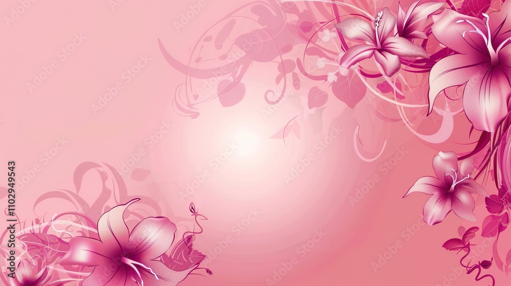 Pink Background with Side Flowers - an elegant and romantic floral display. The soft pink tones complement the flowers, adding a touch of charm and sophistication. Pink Background with Side Flowers - an elegant and romantic floral display. The soft pink tones complement the flowers, adding a touch of charm and sophistication.