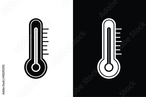 Temperature Symbol Vector. Thermometer and Weather Icons