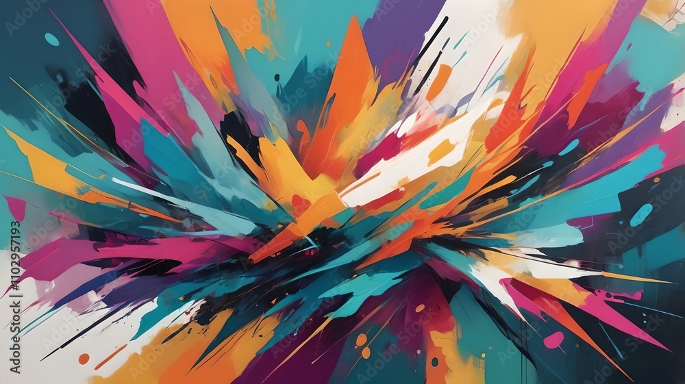 The composition is layered with textures and gradients The composition is layered with textures and gradients