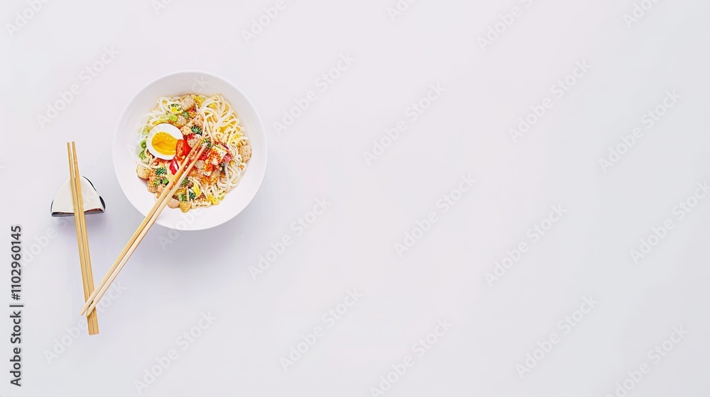 Instant Noodles on a White Background - A Tempting and Convenient Food Display. The Colorful and Enticing Instant Noodles on the Plain White Background, with Their Rich Flavors and Varied Textures Instant Noodles on a White Background - A Tempting and Convenient Food Display. The Colorful and Enticing Instant Noodles on the Plain White Background, with Their Rich Flavors and Varied Textures