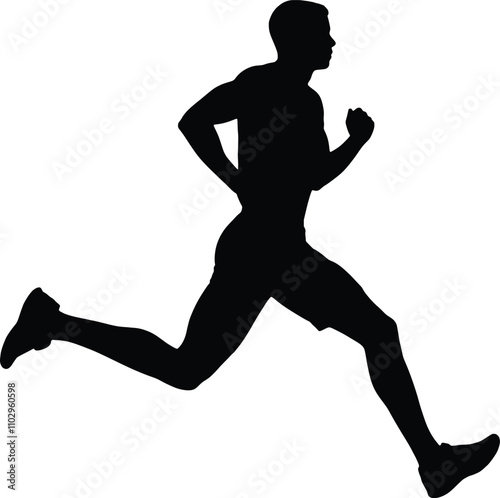 Vector illustration of silhouette of a man running. Generative ai