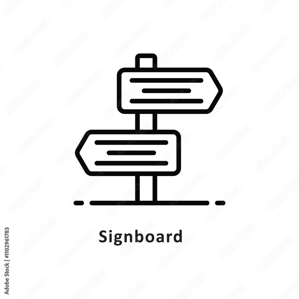 Signboard Vector Outline Icon. Eps 10 file Signboard Vector Outline Icon. Eps 10 file