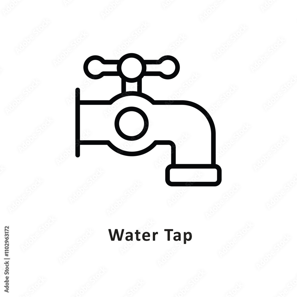 Water Tap Vector Outline Icon. Eps 10 file Water Tap Vector Outline Icon. Eps 10 file