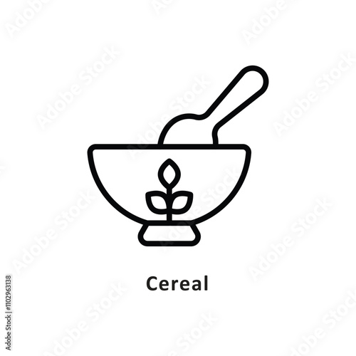 Cereal Vector Outline Icon. Eps 10 file