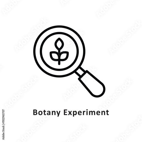 Botany Experiment Vector Outline Icon. Eps 10 file