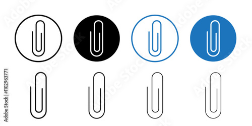 Attachment clip icon Black and white outline vector