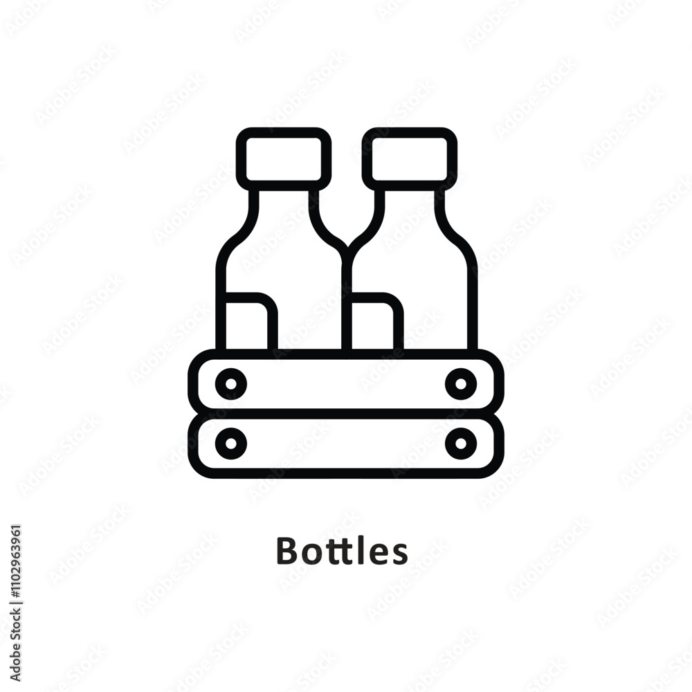 Bottles Vector Outline Icon. Eps 10 file Bottles Vector Outline Icon. Eps 10 file