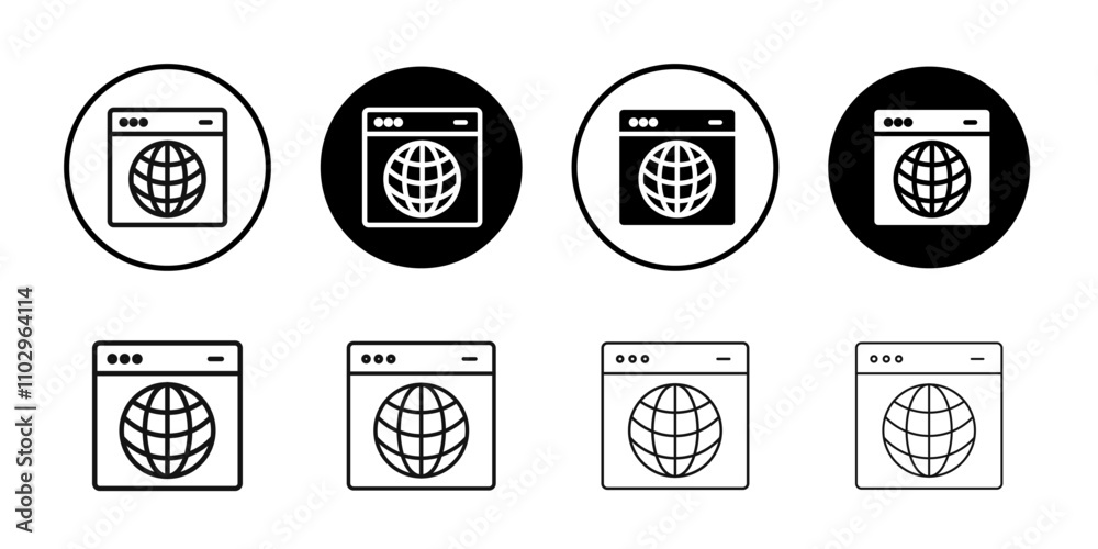 Obraz premium Browser icon Black and white outline vector