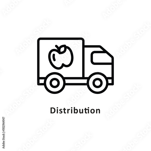 Distribution Vector Outline Icon. Eps 10 file