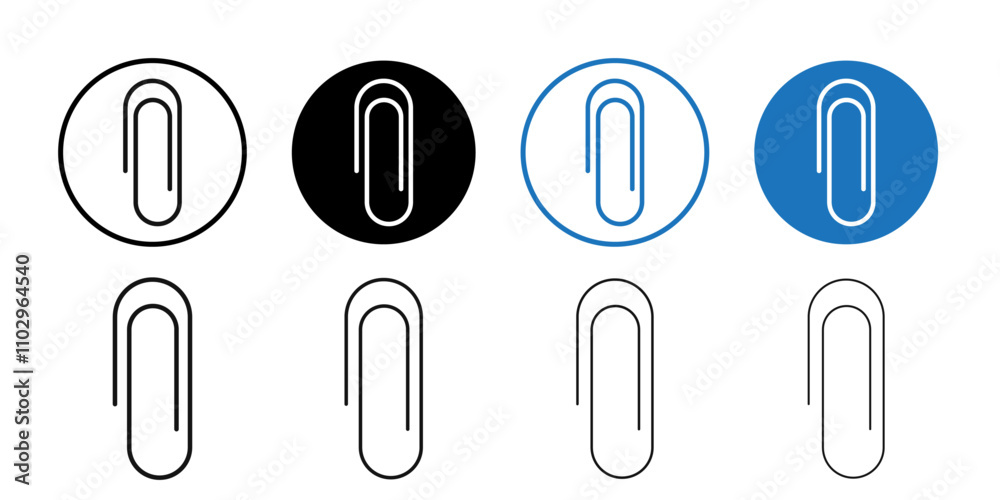Clip icon Black and white outline vector Clip icon Black and white outline vector