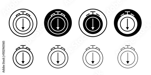 Down time icon Black and white outline vector