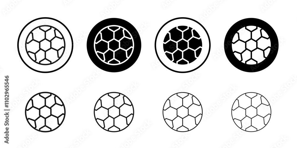 Football icon Black and white outline vector Football icon Black and white outline vector