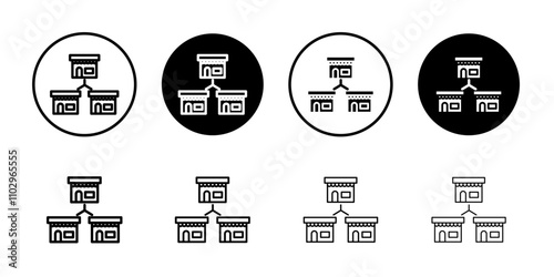 Franchise icon Black and white outline vector