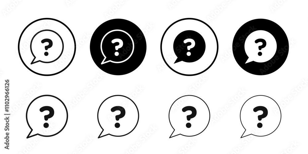 Interrogation icon Black and white outline vector Interrogation icon Black and white outline vector
