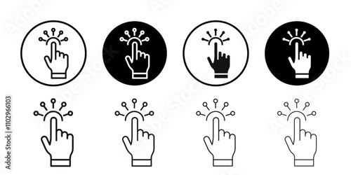 Interactive icon Black and white outline vector