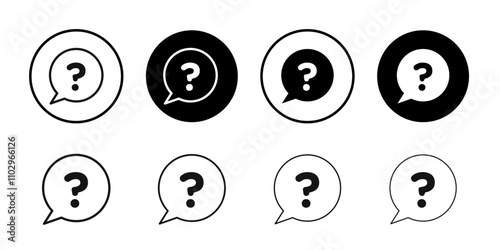 Interrogation icon Black and white outline vector