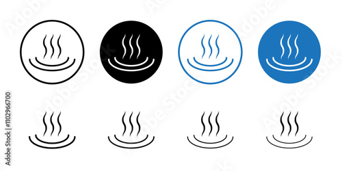 Onsen icon Black and white outline vector
