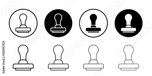 Stamp icon Black and white outline vector