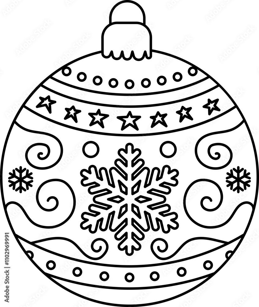 Bauble Christmas Hand drawn illustration outline icon Bauble Christmas Hand drawn illustration outline icon