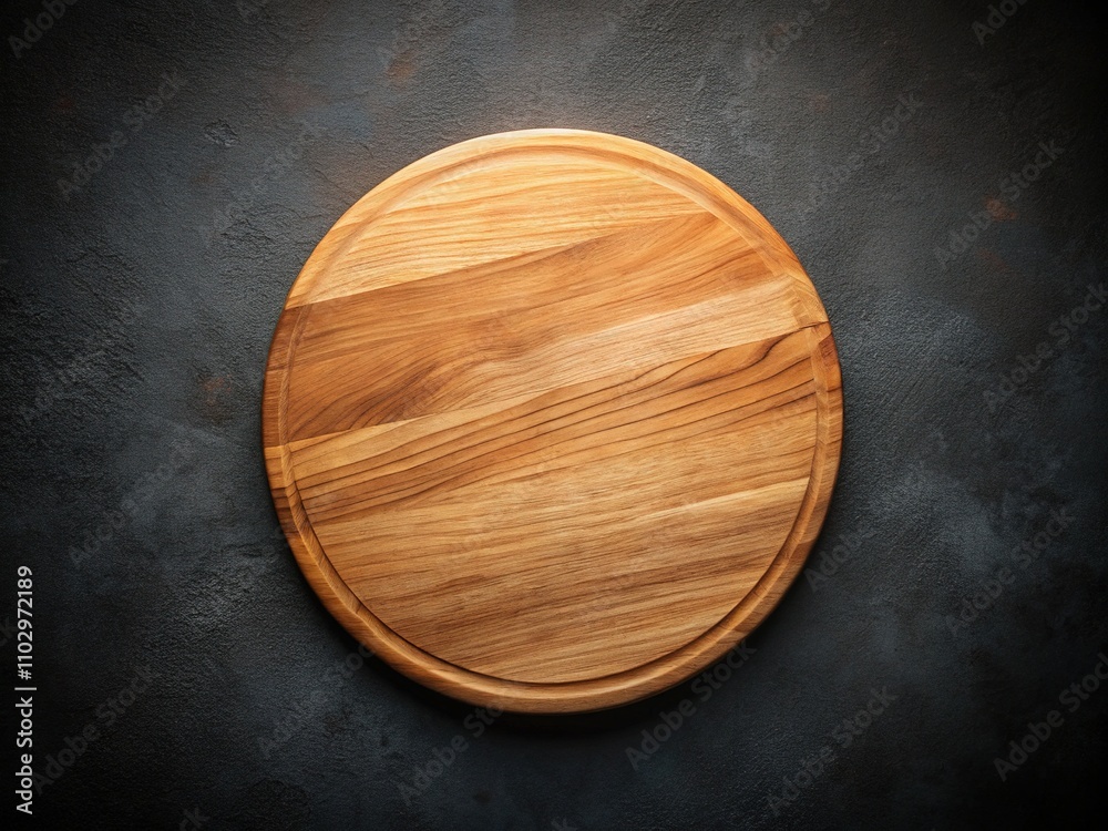 Empty Round Cutting Board - Top View Food Photography Empty Round Cutting Board - Top View Food Photography