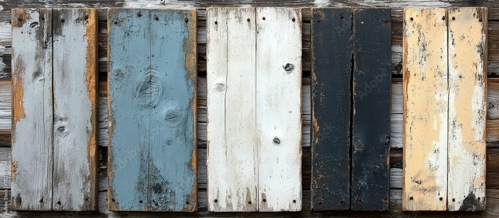 Weathered wooden boards in grey and white tones creating a rustic natural backdrop for design or photography projects Weathered wooden boards in grey and white tones creating a rustic natural backdrop for design or photography projects