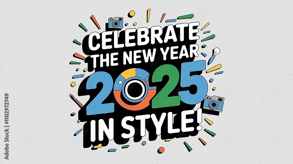 Obraz premium new year 2025 text