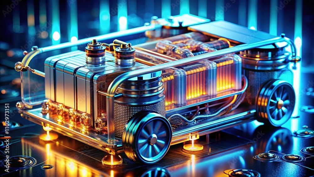 Fuel Cell Concept Model - Tilt-Shift Photography, Futuristic Design, Engineering, Advanced Technology Fuel Cell Concept Model - Tilt-Shift Photography, Futuristic Design, Engineering, Advanced Technology