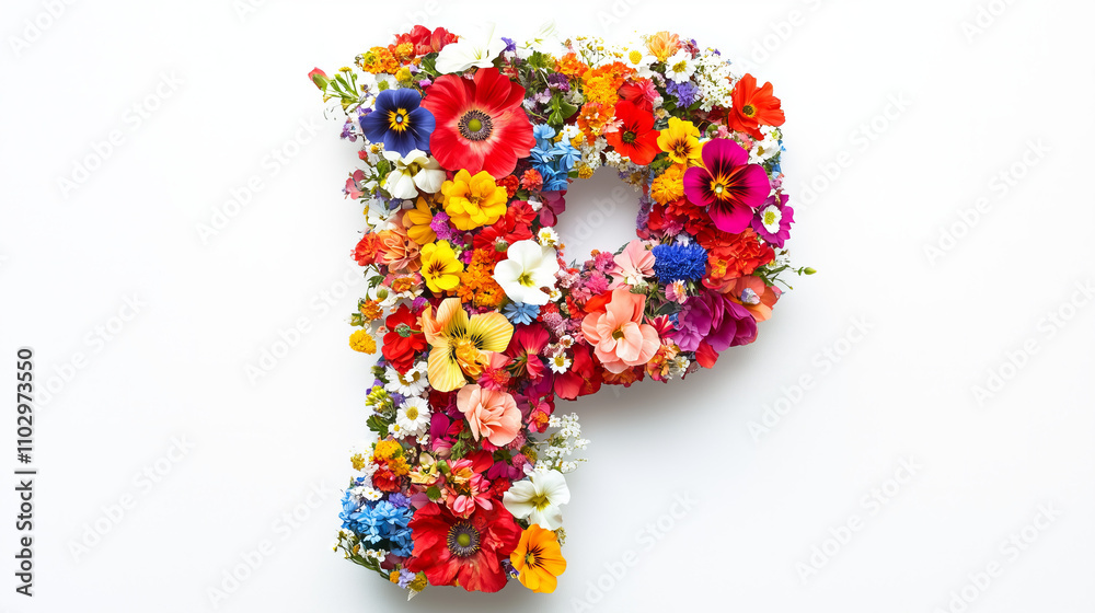 Floral Letter P with Vibrant Blooms
Floral Letter P with Vibrant Blooms