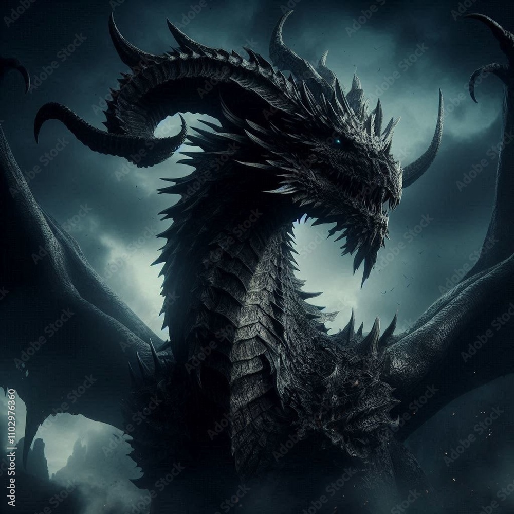 Obraz premium A dark fantasy dragon 3
