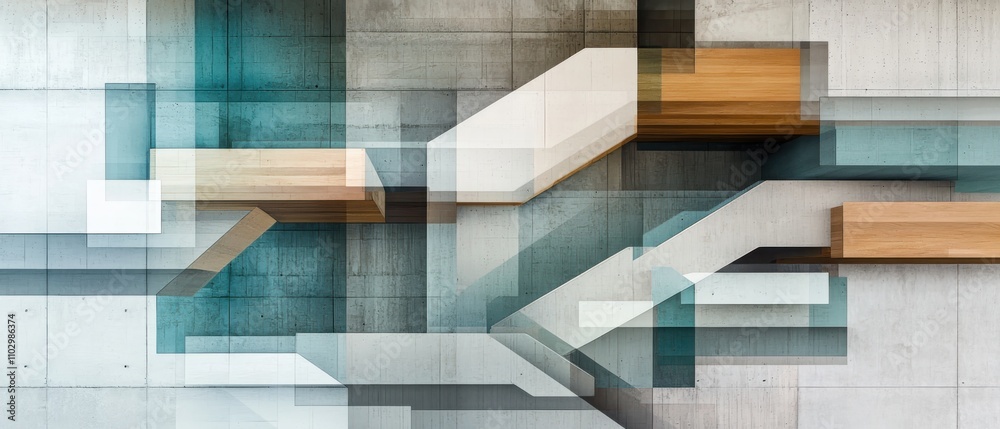 Muted teal textile art exploring geometric perspectives in modern interiors Muted teal textile art exploring geometric perspectives in modern interiors