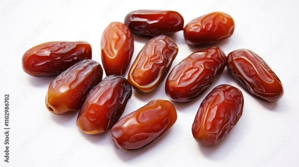 Fresh Medjool date fruits arranged on a clean white backdrop highlighting their textured surface and rich brown color. Fresh Medjool date fruits arranged on a clean white backdrop highlighting their textured surface and rich brown color.