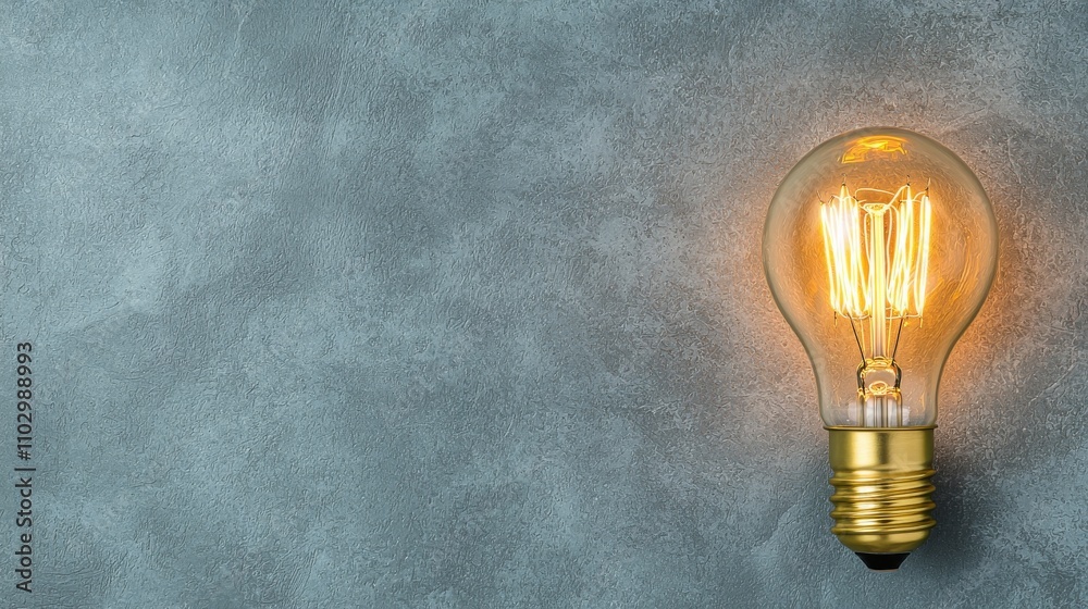 Single Lightbulb on Sleek Background Single Lightbulb on Sleek Background