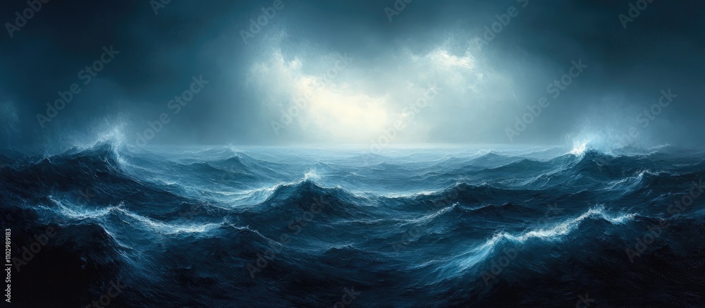 Dramatic ocean waves under a moody sky capturing the essence of nature's power and vastness. Dramatic ocean waves under a moody sky capturing the essence of nature's power and vastness.
