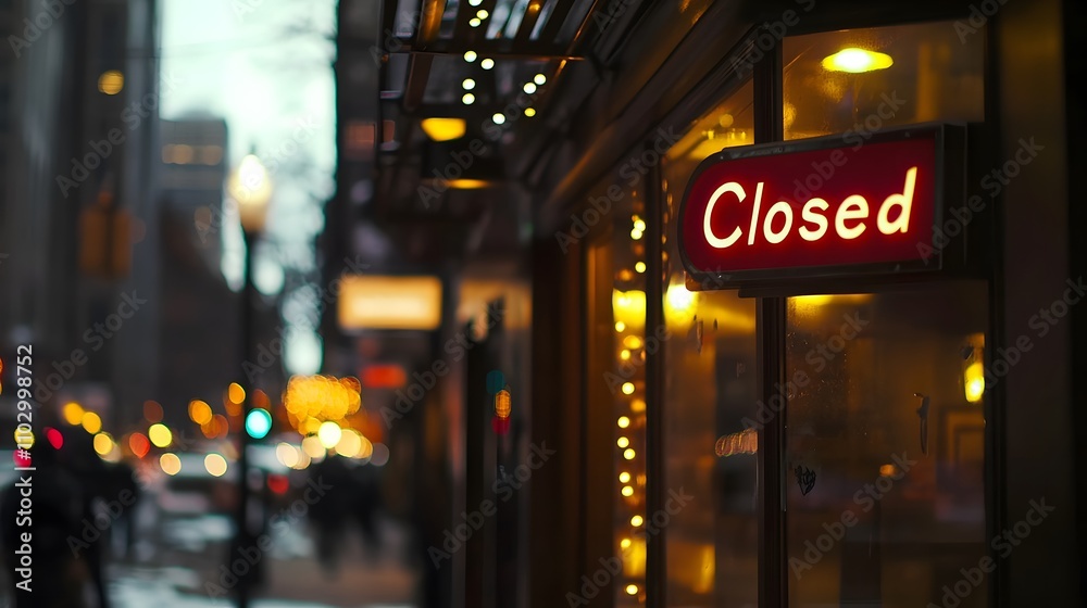 Closed small business storefront with a Closed small business storefront with a