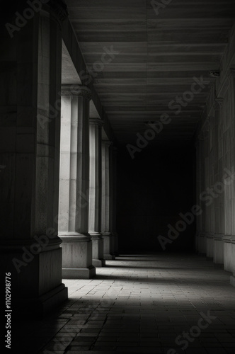 Wallpaper Mural Monochrome Row of Tunnel with columns Torontodigital.ca