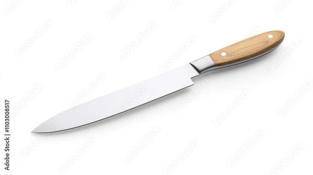 High-quality paring knife with wooden handle isolated on a white background for culinary and kitchenware advertisements and designs High-quality paring knife with wooden handle isolated on a white background for culinary and kitchenware advertisements and designs