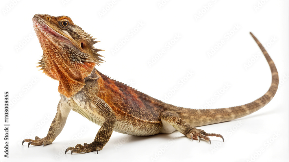 Obraz premium Bearded Dragon Lizard. PNG.