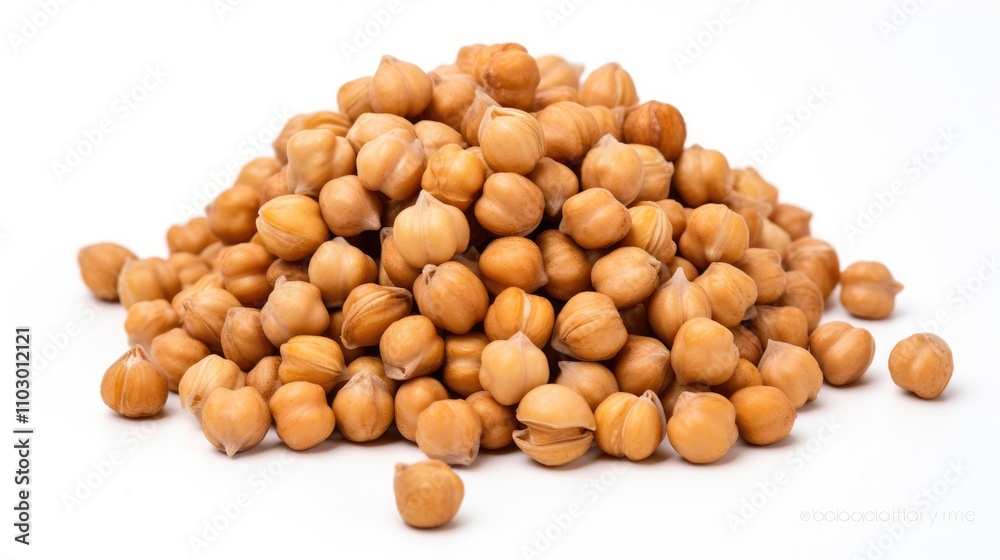 Raw Chickpeas Pile on White Background Nutrient Dense Legume for Cooking and Healthy Recipes Natural Food Ingredient Raw Chickpeas Pile on White Background Nutrient Dense Legume for Cooking and Healthy Recipes Natural Food Ingredient