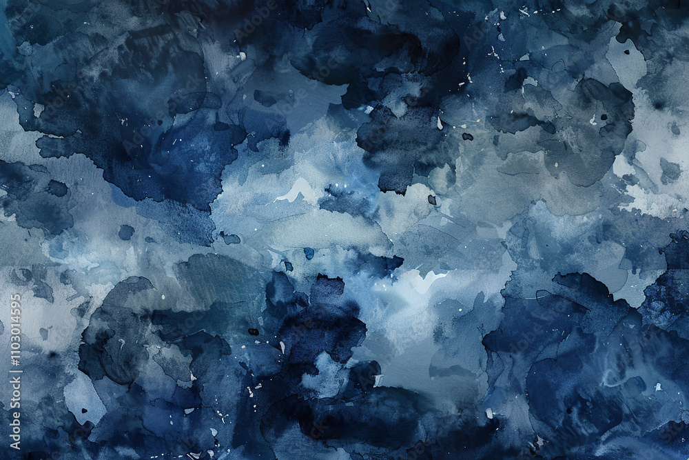 Watercolor dark blue background. Abstract aquarelle painted texture Watercolor dark blue background. Abstract aquarelle painted texture