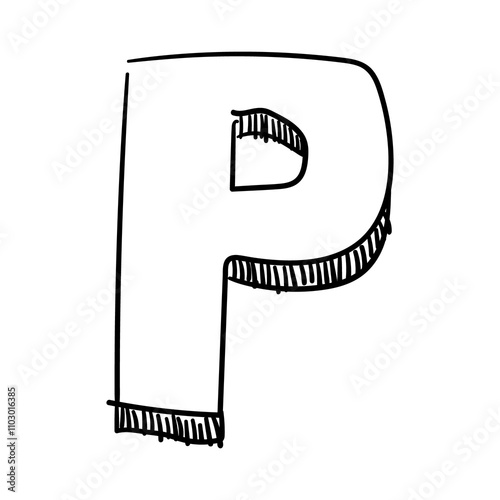 png transparent background hand drawn letter P