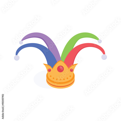 A colorful jester hat for fun and playful celebrations