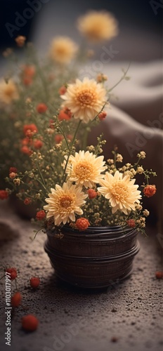 Cozy Floral Arrangement - A perfect blend of natural beauty and indoor decoration