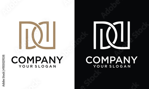 Modern unique creative letter D logo design, Minimal line D initial based vector icon.