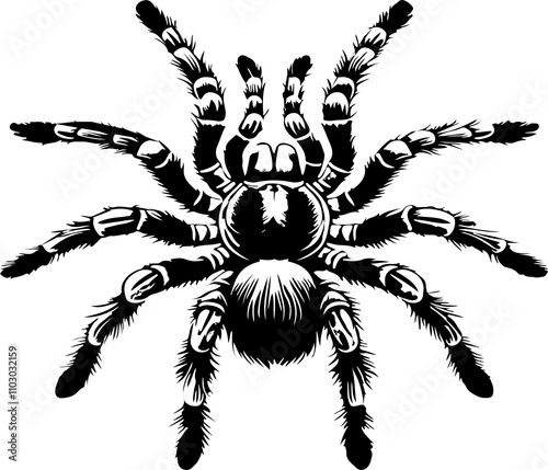 The Tarantula black and white image for illustration