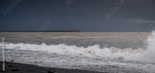 Spots of the sea in Genova, Italy