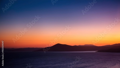 Serene Sunset Over the Ocean: Dramatic, fiery hues paint the sky as the sun dips below the horizon, casting long shadows over a serene seascape.