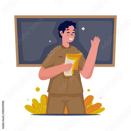 Cartoon character of male teacher vector illustration