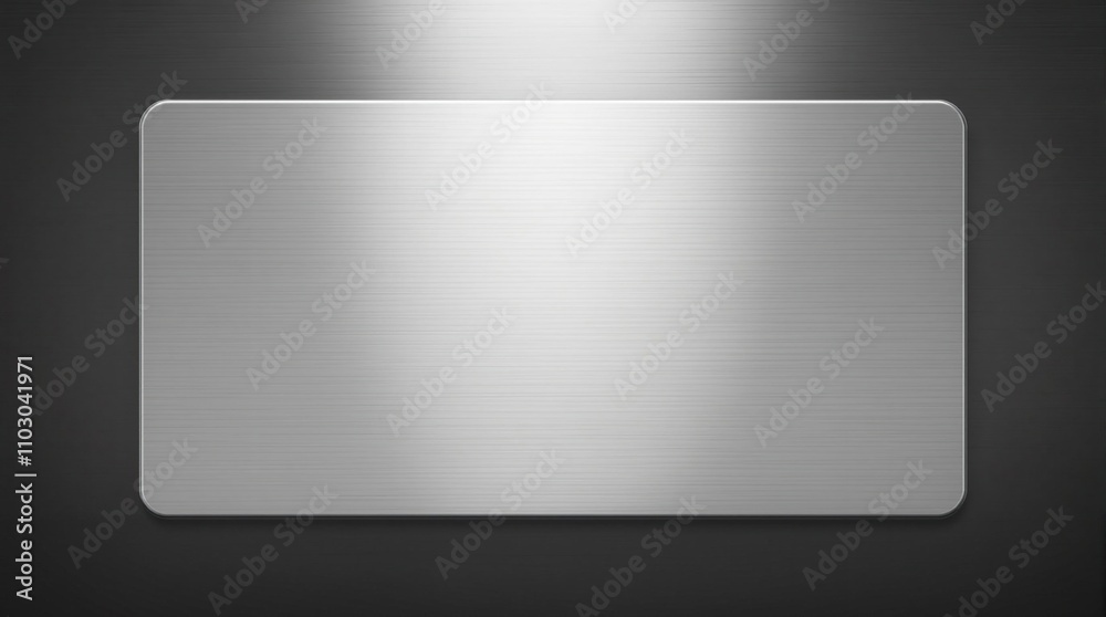 Metallic plate with a subtle sheen on a dark brushed metallic background, industrial, urban Metallic plate with a subtle sheen on a dark brushed metallic background, industrial, urban