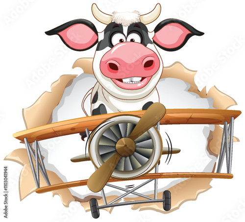 Cow Pilot Breaking Through Wall