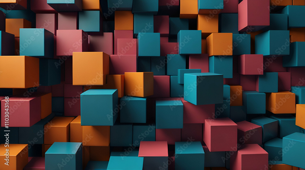 abstract background with cubes. Genrative.ai abstract background with cubes. Genrative.ai